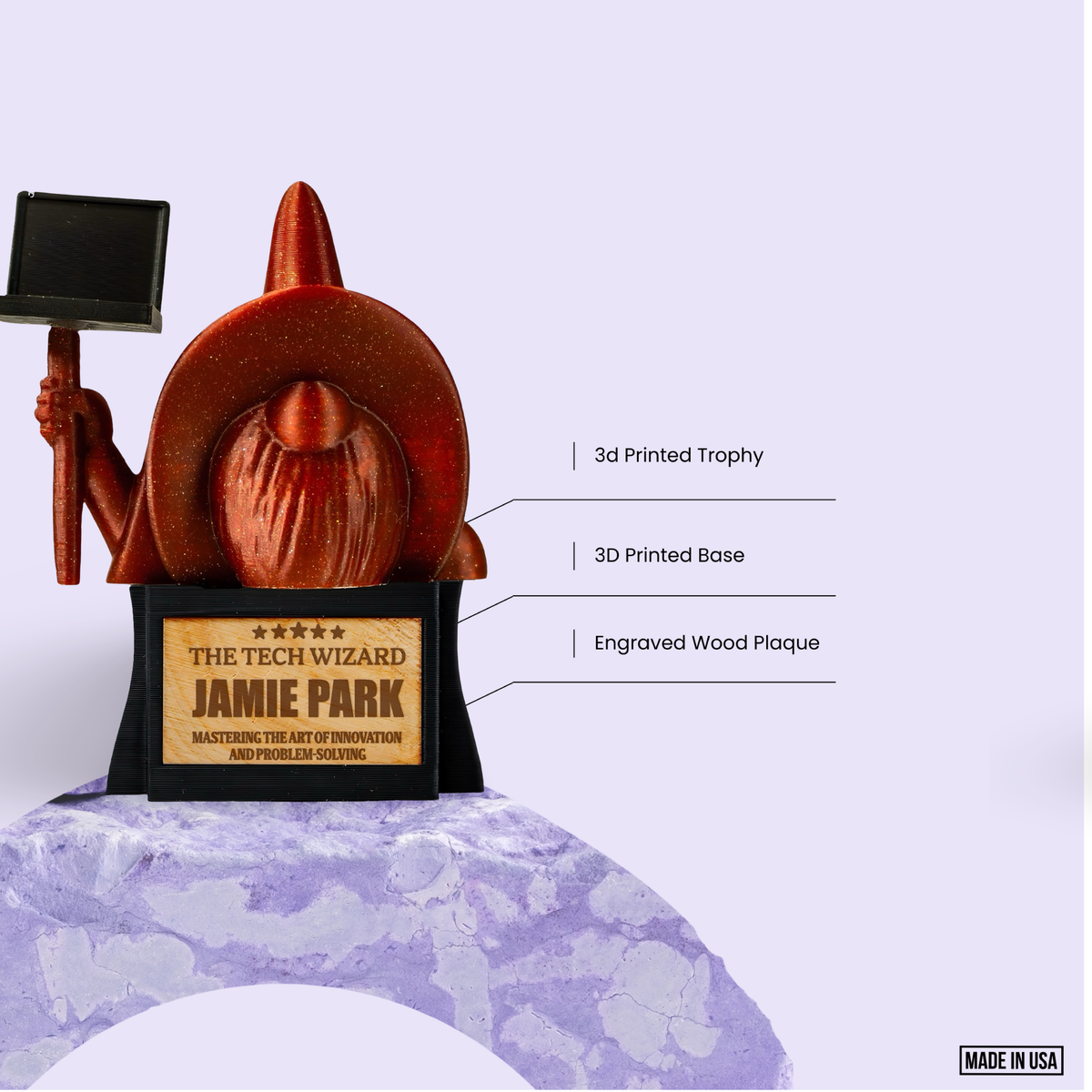 Technology Wizard Cap The Tech Wizard Trophy | Custom Personalized Mini Desk Trophy ...