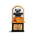 R.I.P. My Season fantasy football last place trophy: a gravestone with a deflated football