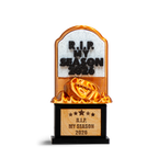 R.I.P. My Season fantasy football last place trophy: a gravestone with a deflated football