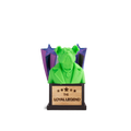 Green figurine with a purple cape labeled 'The Loyal Legend' on a white background