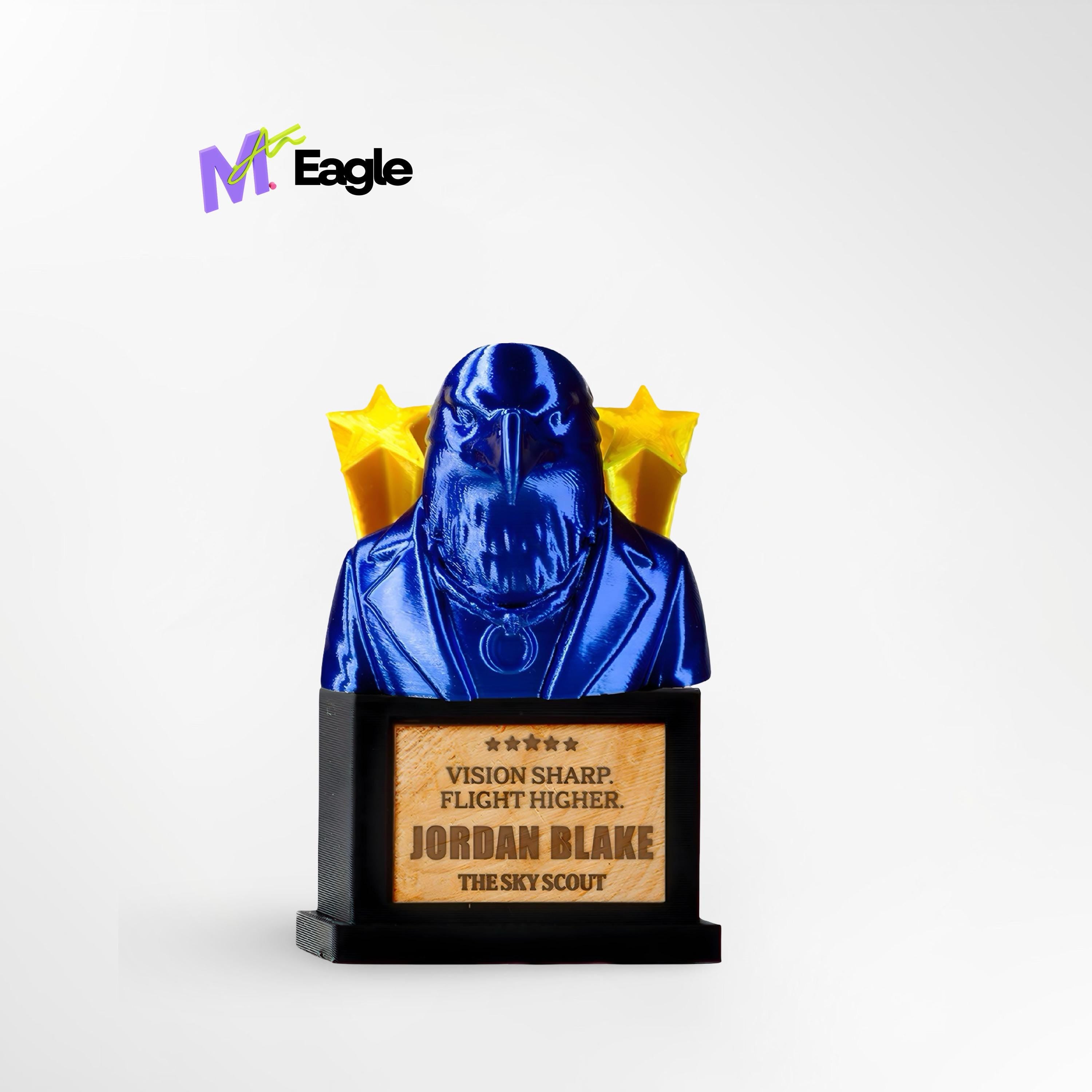 Custom Eagle Trophy - Front View of Visionary Leader Award